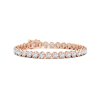 4mm FGVS Lab-Grown Classic Round Diamond Tennis Bracelet in Rose Gold