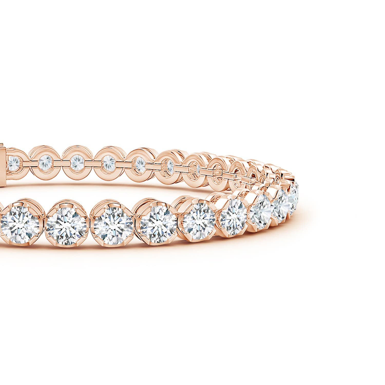 4mm FGVS Lab-Grown Classic Round Diamond Tennis Bracelet in Rose Gold