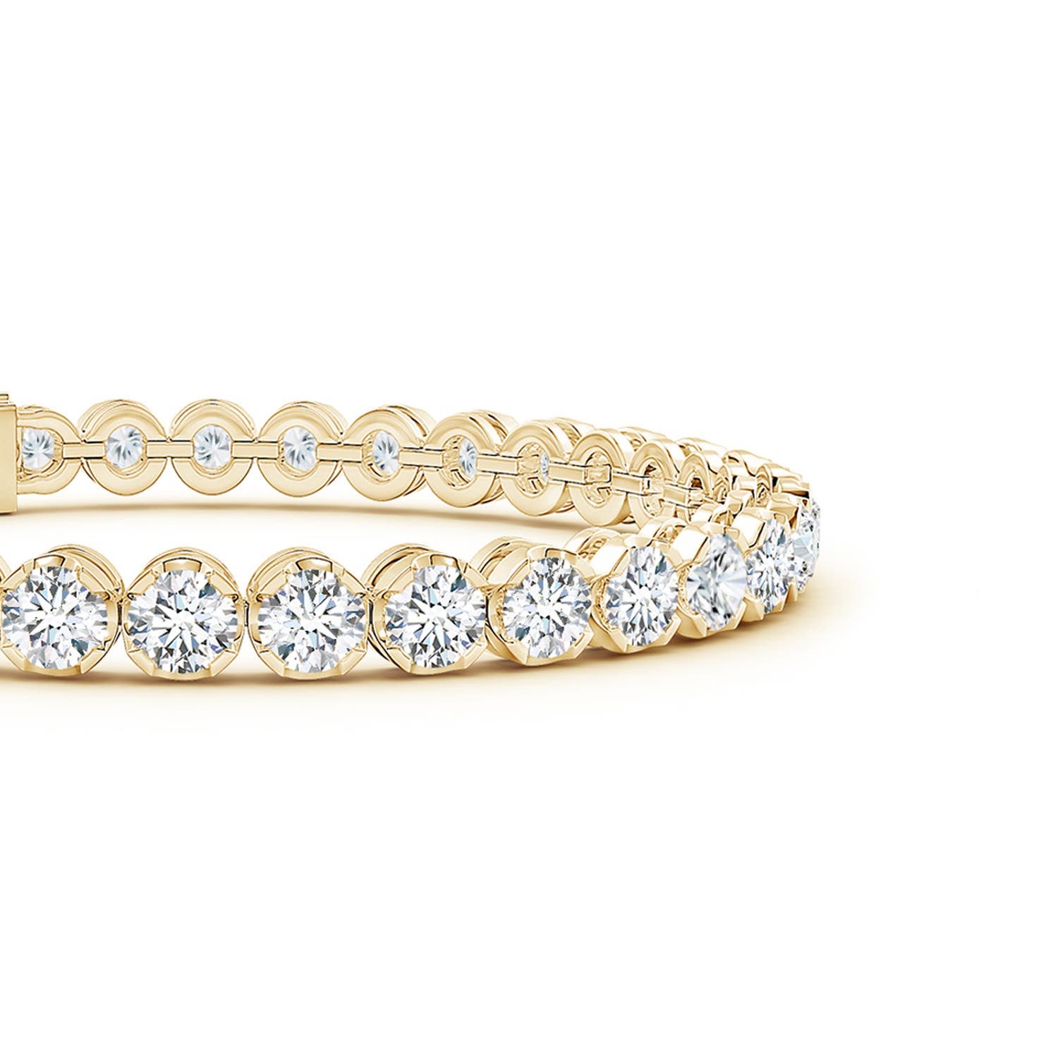 4mm FGVS Lab-Grown Classic Round Diamond Tennis Bracelet in Yellow Gold