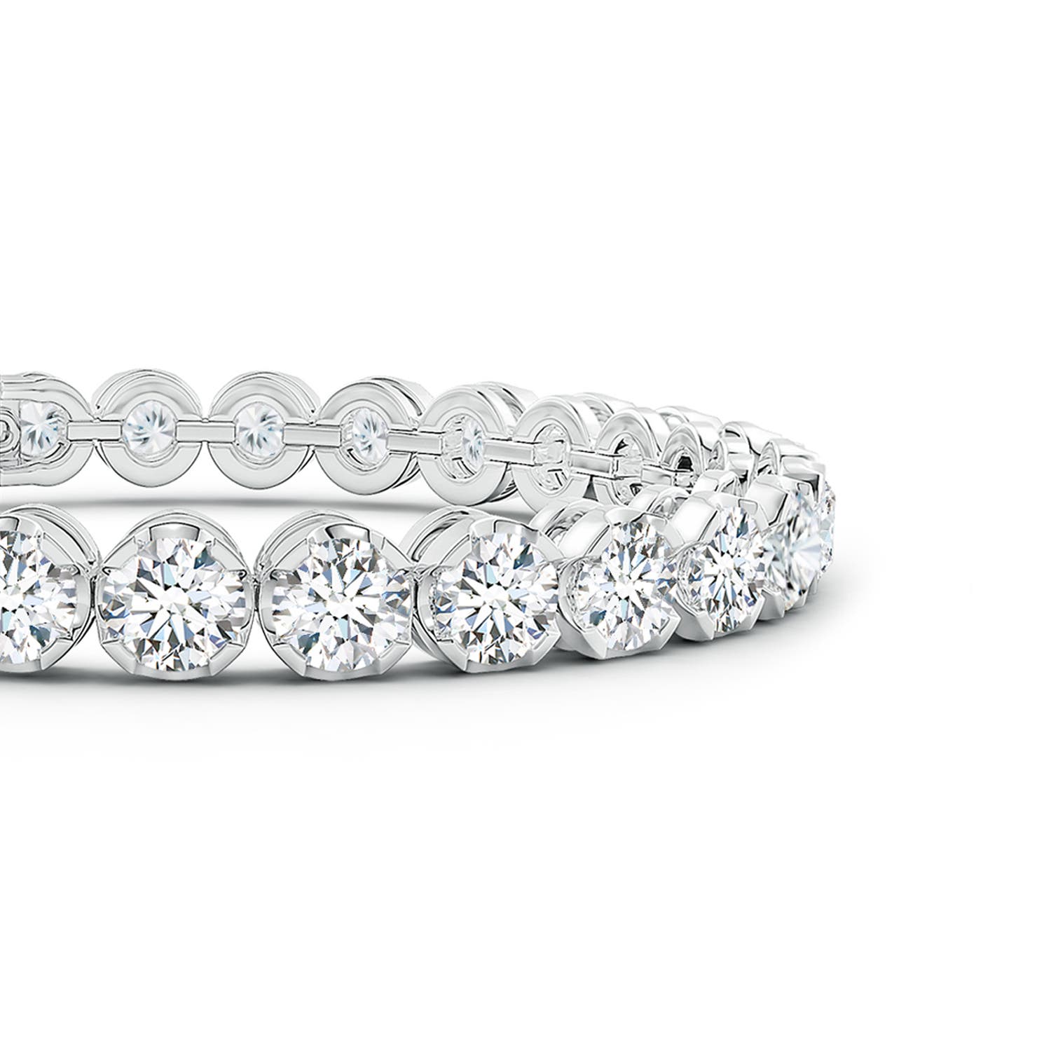 5.1mm FGVS Lab-Grown Classic Round Diamond Tennis Bracelet in White Gold