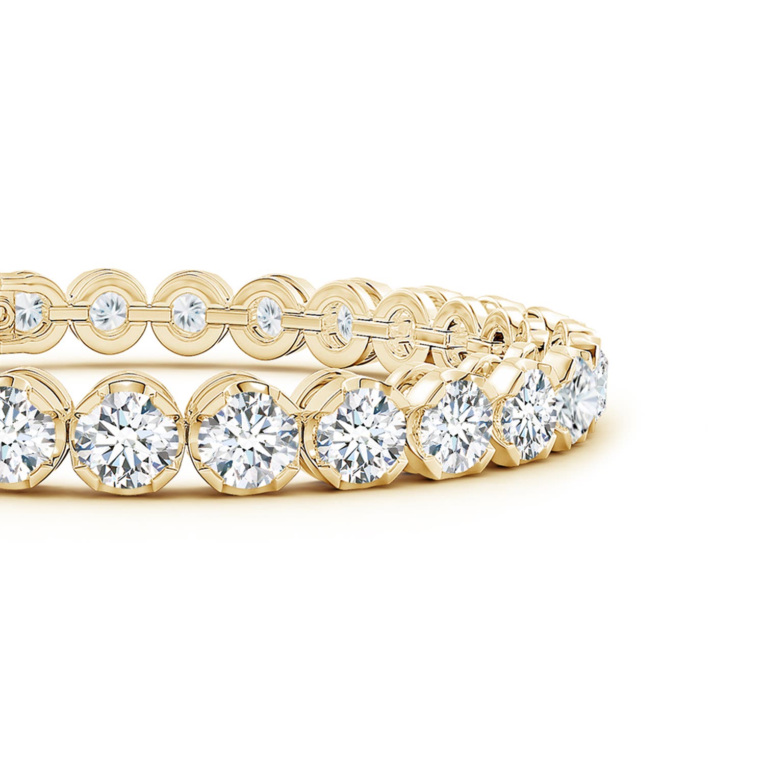 5.1mm FGVS Lab-Grown Classic Round Diamond Tennis Bracelet in Yellow Gold
