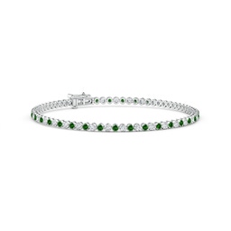 Stackables White Gold Lab Grown Emerald Bracelets