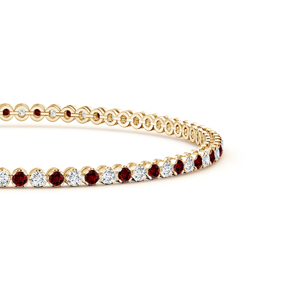 1.5mm Labgrown Lab-Grown Classic Round Ruby and Diamond Tennis Bracelet in Yellow Gold - side 199