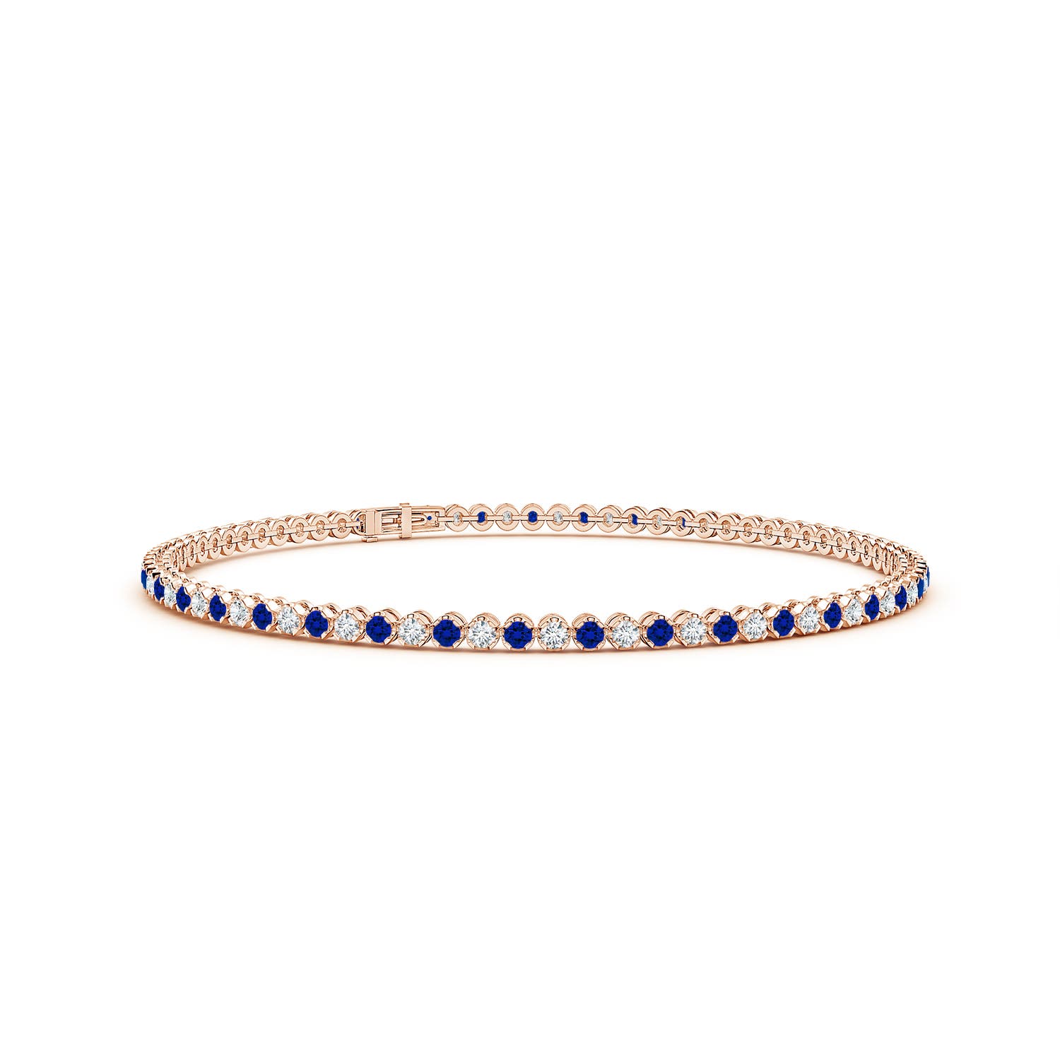Stackables Lab Grown Blue Sapphire Rose Gold Bracelets