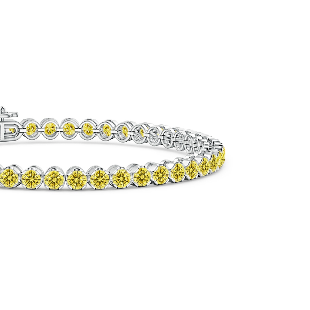 3mm Labgrown Classic Round Lab-Grown Fancy Intense Yellow Diamond Tennis Bracelet in White Gold - side 199
