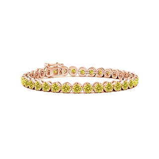 4mm Labgrown Classic Round Lab-Grown Fancy Intense Yellow Diamond Tennis Bracelet in 10K Rose Gold