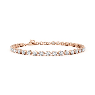 3mm FGVS Round Lab-Grown Diamond Tennis Link Bracelet in 18K Rose Gold