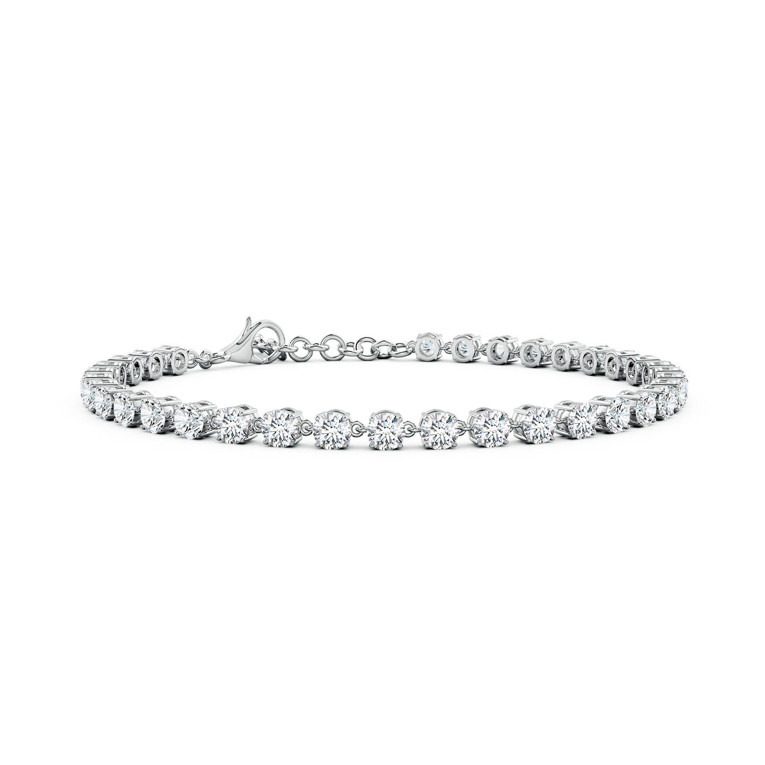 3mm FGVS Round Lab-Grown Diamond Tennis Link Bracelet in 18CT White Gold