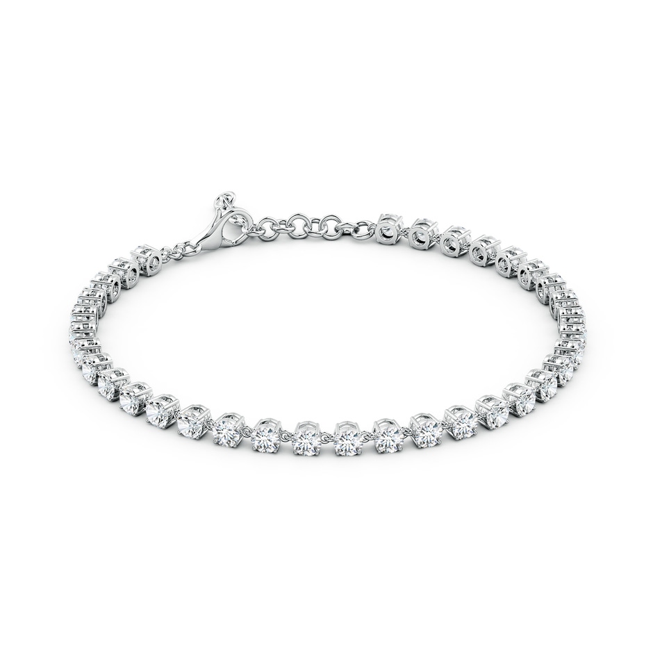 3mm FGVS Round Lab-Grown Diamond Tennis Link Bracelet in White Gold side 199