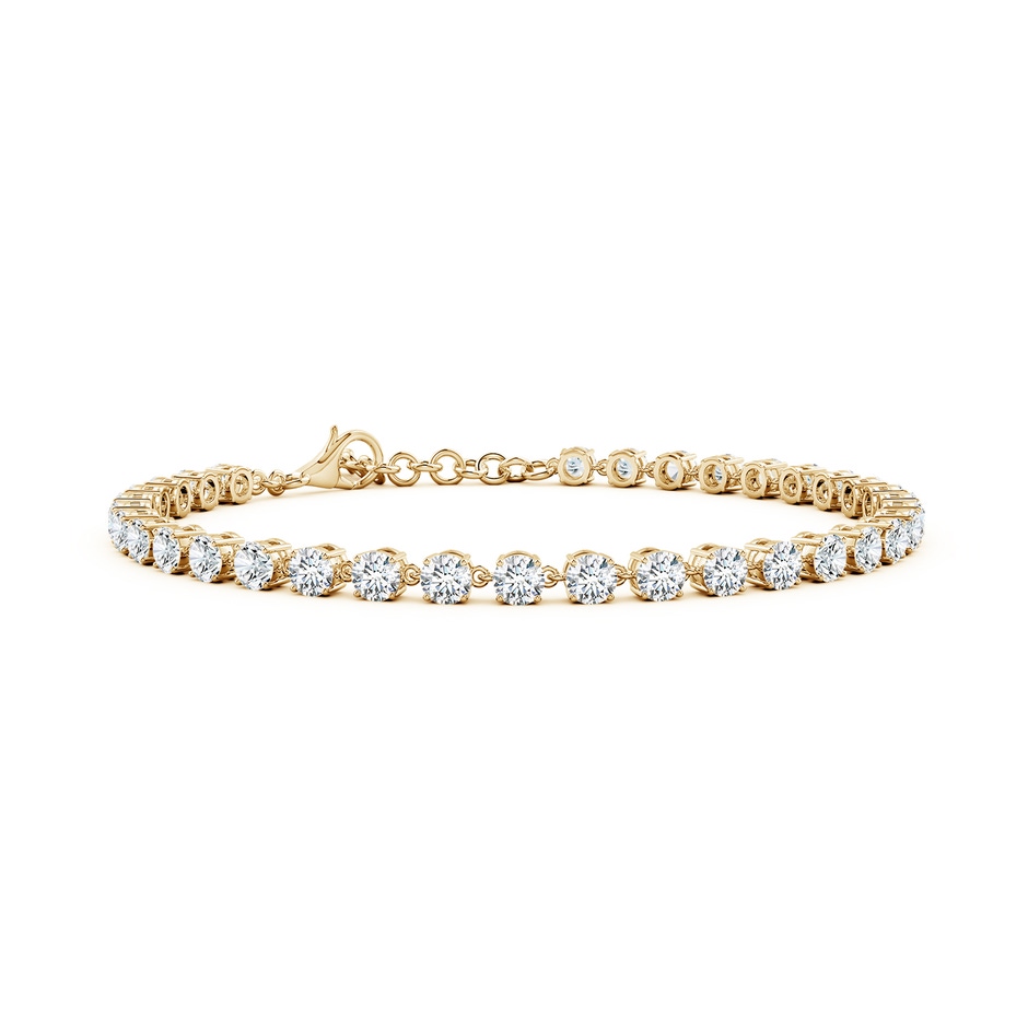 3mm FGVS Round Lab-Grown Diamond Tennis Link Bracelet in Yellow Gold 