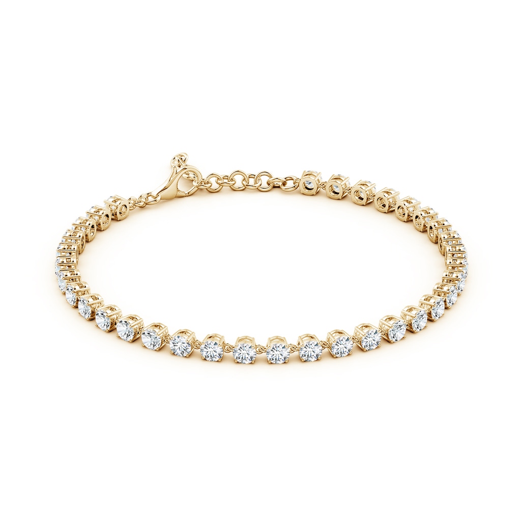 3mm FGVS Round Lab-Grown Diamond Tennis Link Bracelet in Yellow Gold Side 199