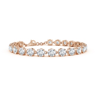 5.1mm FGVS Round Lab-Grown Diamond Tennis Link Bracelet in 18K Rose Gold