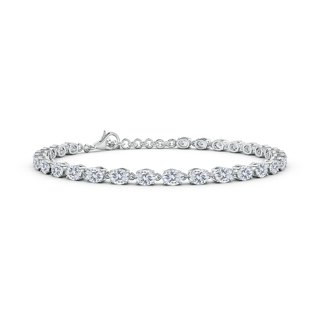 4x3mm FGVS Oval Lab-Grown Diamond Tennis Link Bracelet in White Gold