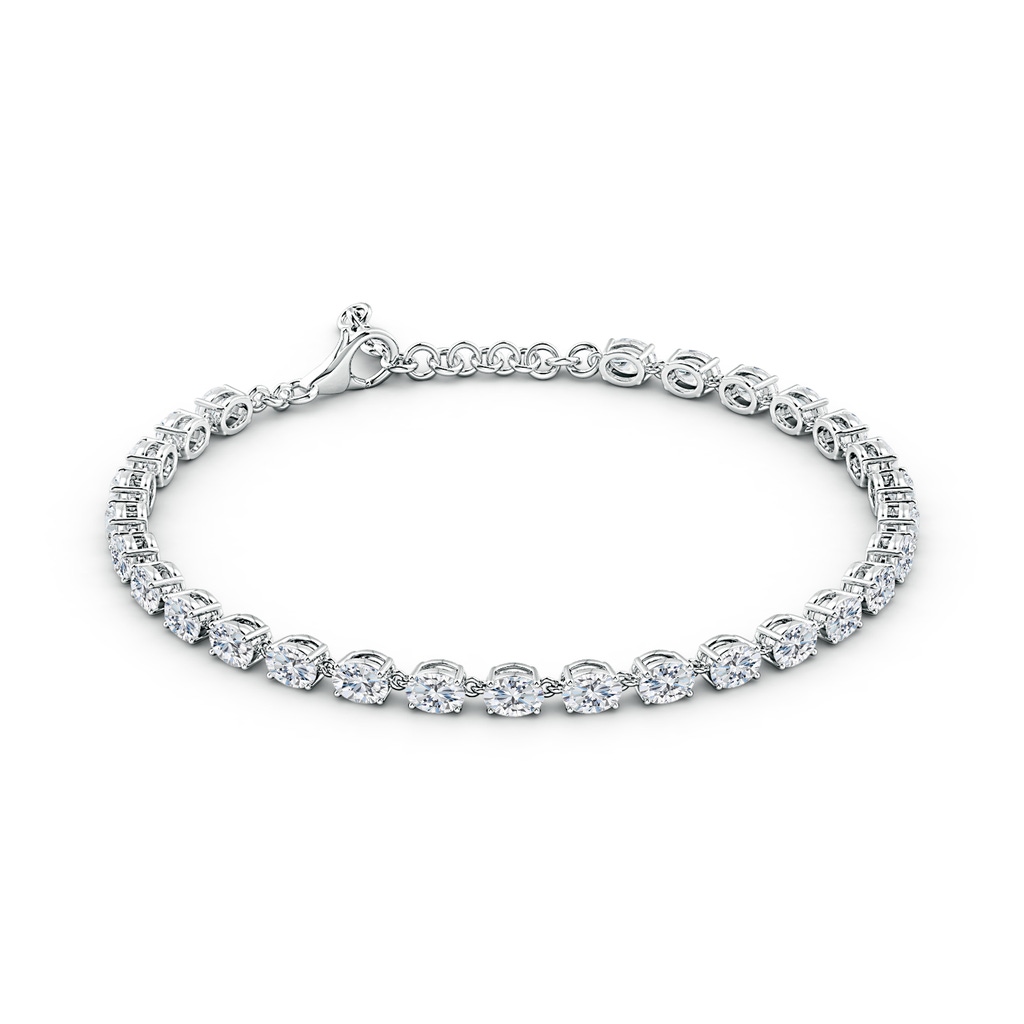 4x3mm FGVS Oval Lab-Grown Diamond Tennis Link Bracelet in White Gold - side 199