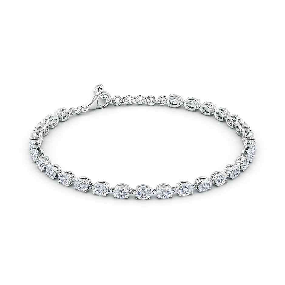 4x3mm FGVS Oval Lab-Grown Diamond Tennis Link Bracelet in White Gold side 199