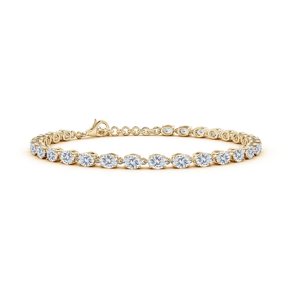 4x3mm FGVS Oval Lab-Grown Diamond Tennis Link Bracelet in Yellow Gold 