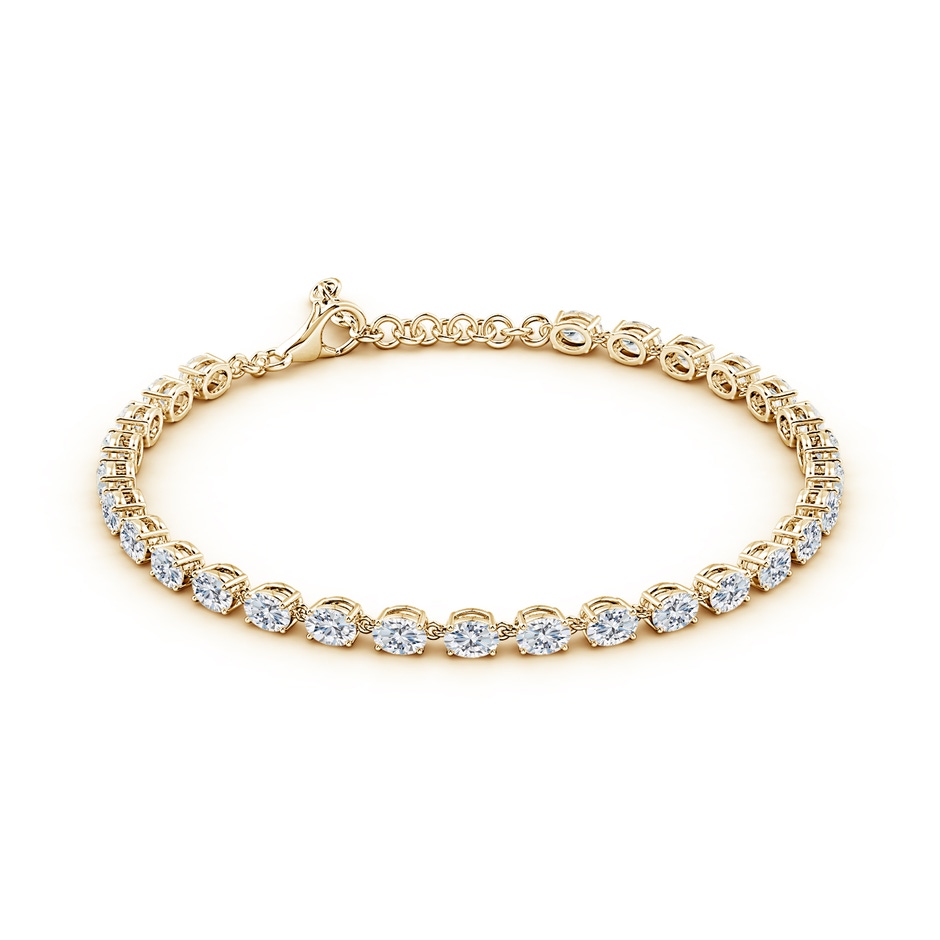 4x3mm FGVS Oval Lab-Grown Diamond Tennis Link Bracelet in Yellow Gold side 199