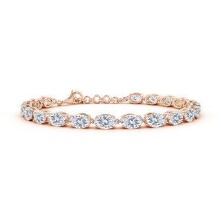 6x4mm FGVS Oval Lab-Grown Diamond Tennis Link Bracelet in 18K Rose Gold