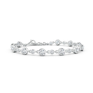 4.1mm FGVS Alternating Size Round Lab-Grown Diamond Tennis Bracelet in 18K White Gold