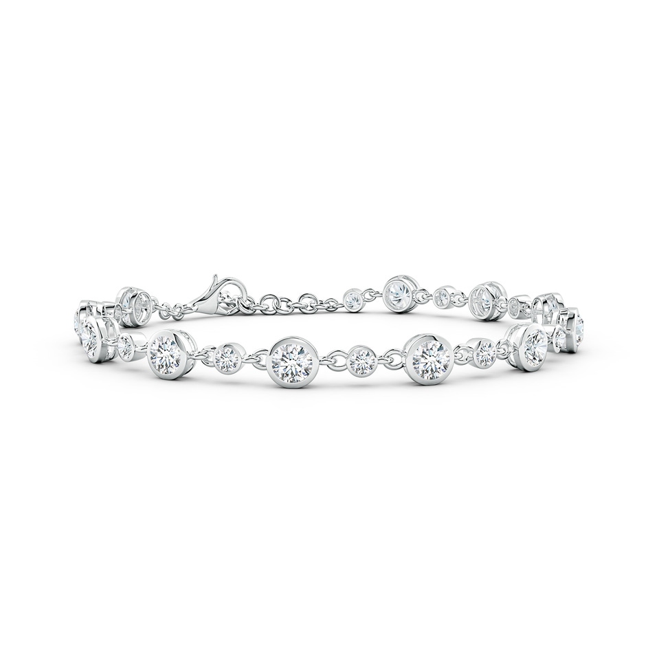 4.1mm FGVS Alternating Size Round Lab-Grown Diamond Tennis Bracelet in 18K White Gold 