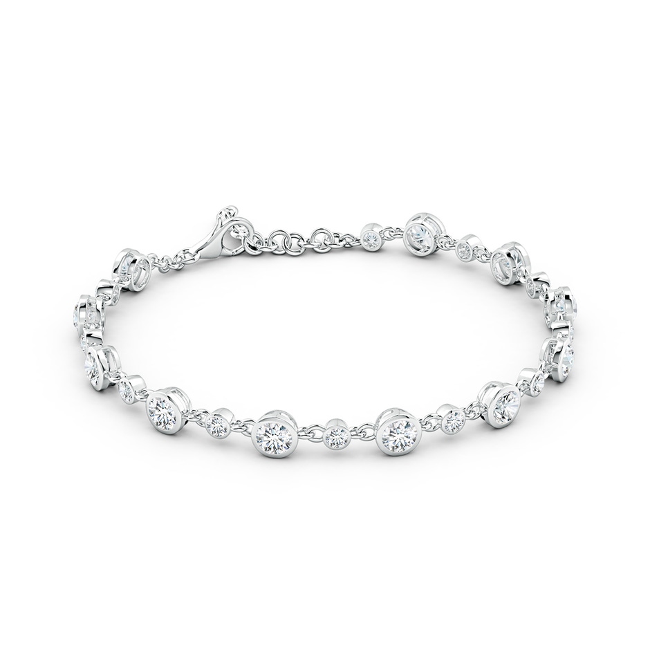 4.1mm FGVS Alternating Size Round Lab-Grown Diamond Tennis Bracelet in 18K White Gold side 199