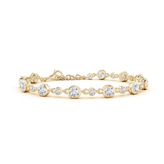 4.1mm FGVS Alternating Size Round Lab-Grown Diamond Tennis Bracelet in Yellow Gold