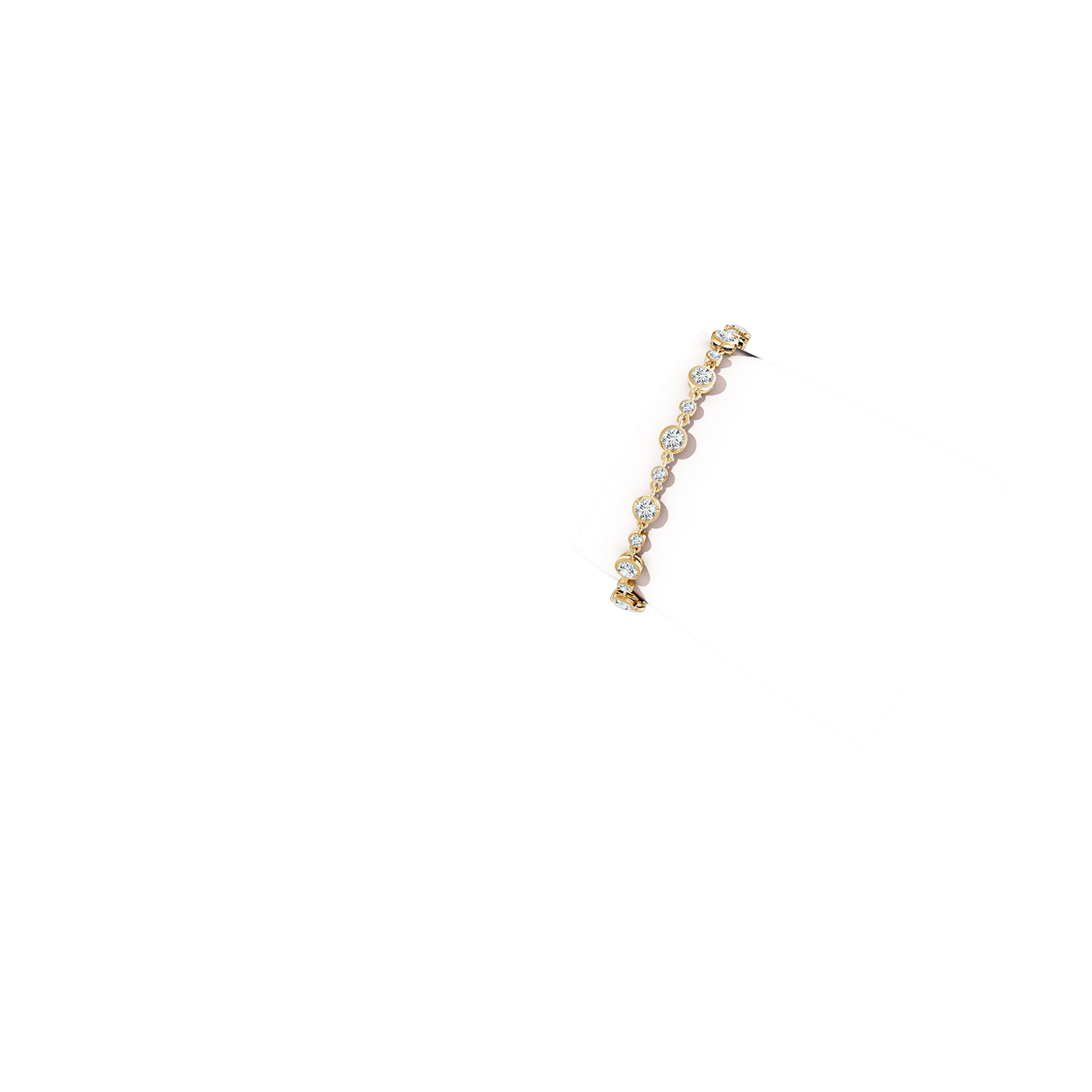 4.1mm FGVS Alternating Size Round Lab-Grown Diamond Tennis Bracelet in Yellow Gold - body_arm