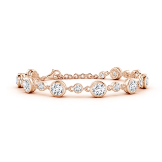 5.1mm FGVS Alternating Size Round Lab-Grown Diamond Tennis Bracelet in Rose Gold