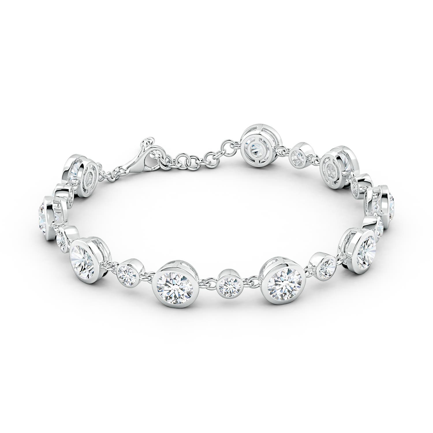 5.9mm FGVS Alternating Size Round Lab-Grown Diamond Tennis Bracelet in White Gold