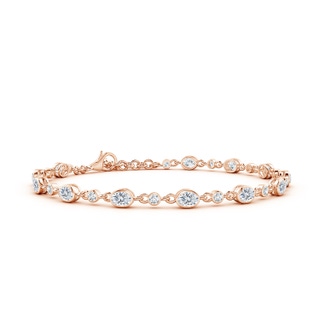 4x3mm FGVS Alternating Oval and Round Lab-Grown Diamond Tennis Bracelet in 10K Rose Gold