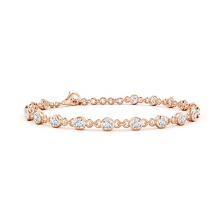 3mm FGVS Bezel-Set Round Lab-Grown Diamond Tennis Bracelet in Rose Gold