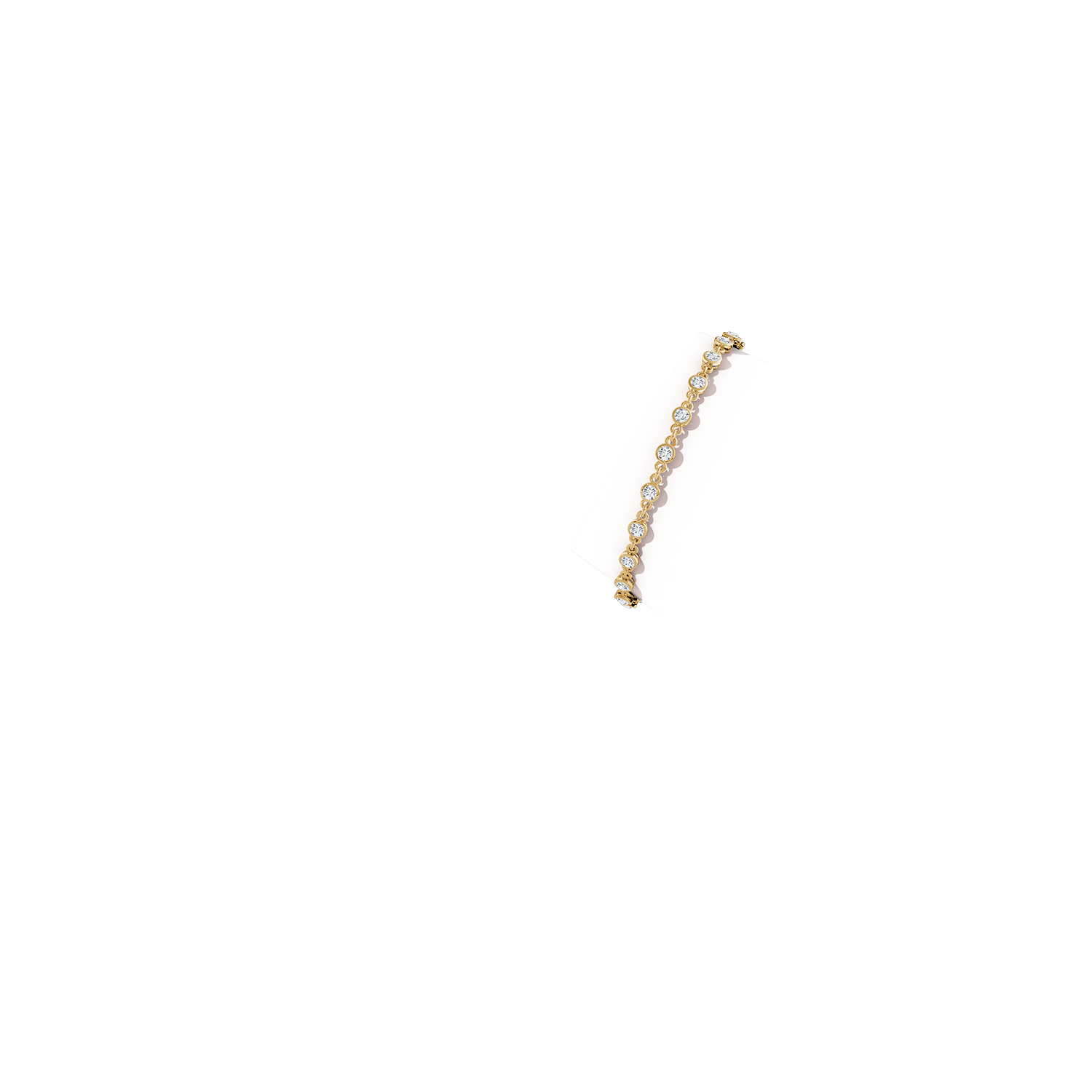 3mm FGVS Bezel-Set Round Lab-Grown Diamond Tennis Bracelet in Yellow Gold - body_arm