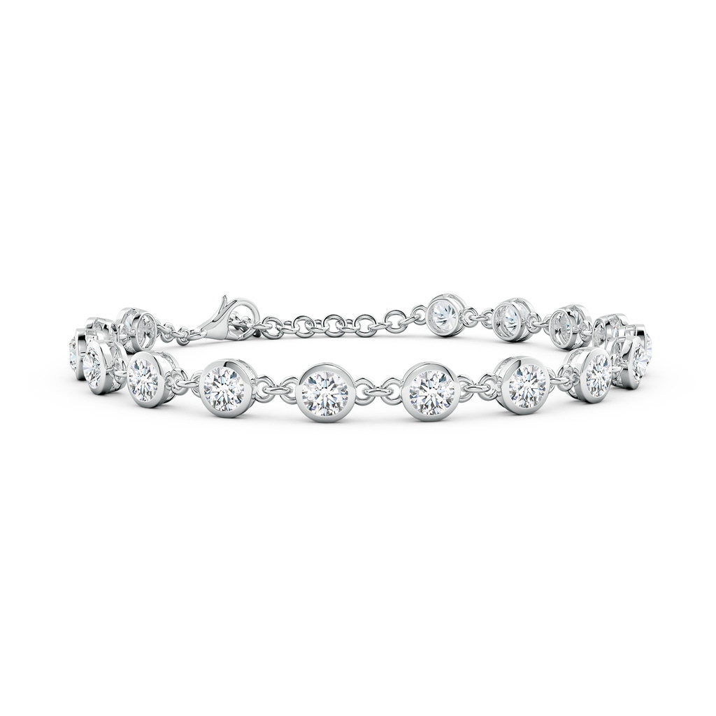 4.1mm FGVS Bezel-Set Round Lab-Grown Diamond Tennis Bracelet in 18K White Gold