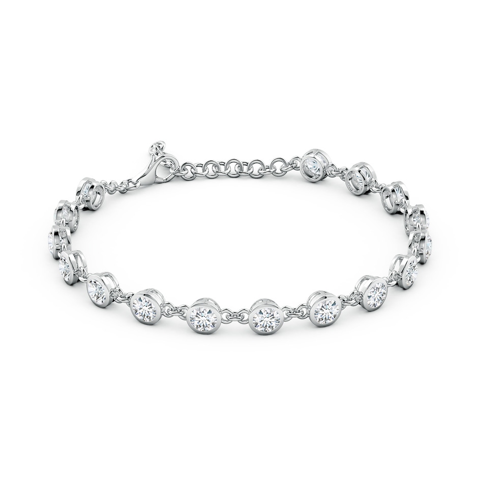 4.1mm FGVS Bezel-Set Round Lab-Grown Diamond Tennis Bracelet in 18K White Gold side 199