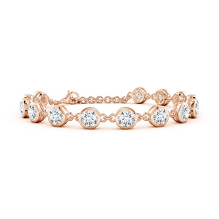 5.1mm FGVS Bezel-Set Round Lab-Grown Diamond Tennis Bracelet in Rose Gold