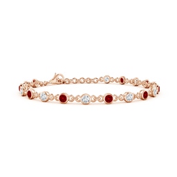 Rose Gold Lab Grown Ruby Bracelets
