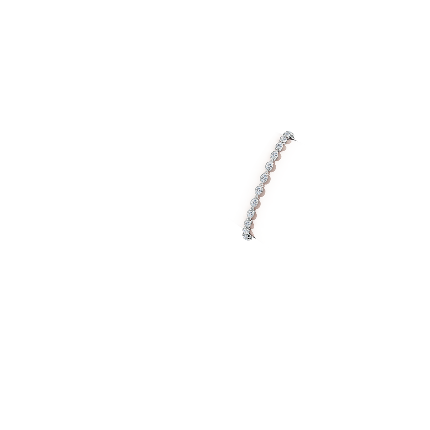 4x3mm FGVS Bezel-Set Oval Lab-Grown Diamond Tennis Bracelet in 18CT White Gold - body_arm