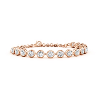 4.1mm FGVS Round Lab-Grown Diamond Chain Bracelet in 18K Rose Gold