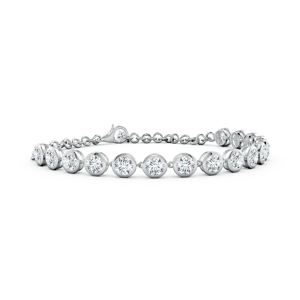 4.1mm FGVS Round Lab-Grown Diamond Chain Bracelet in White Gold