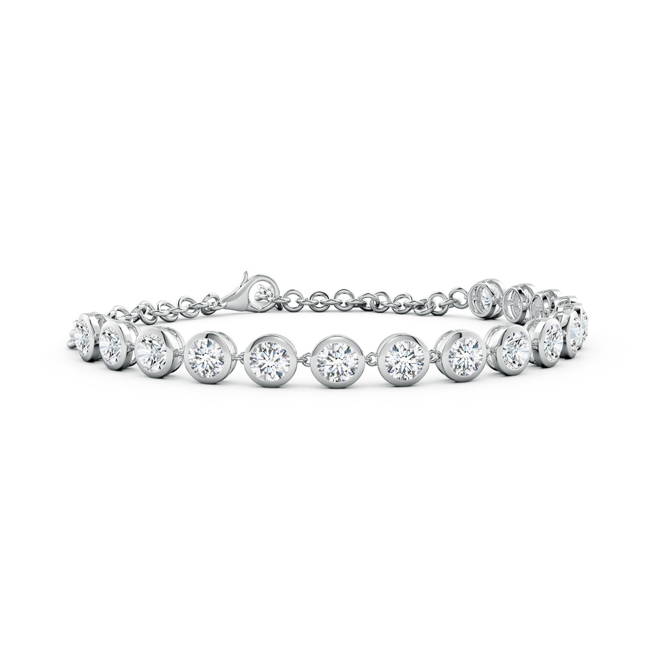 4.1mm FGVS Round Lab-Grown Diamond Chain Bracelet in White Gold 