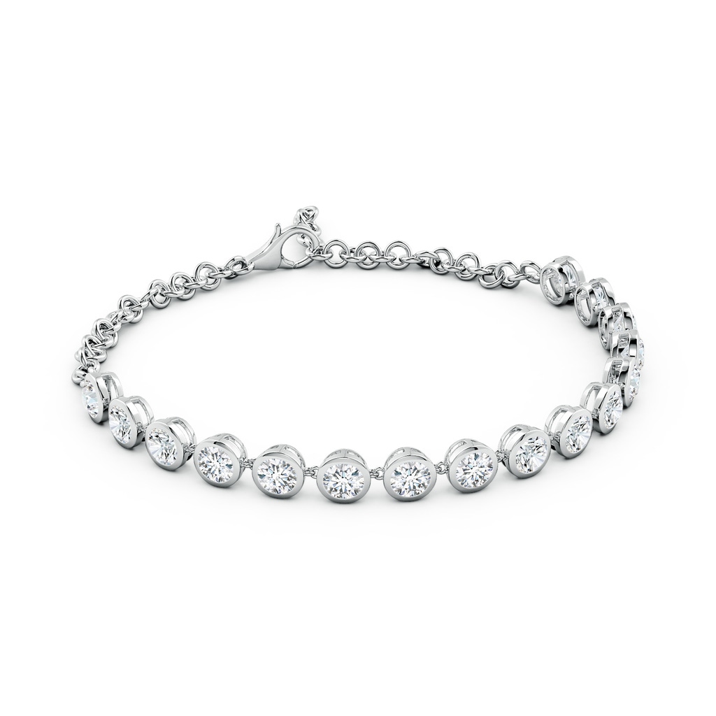 4.1mm FGVS Round Lab-Grown Diamond Chain Bracelet in White Gold - side 199