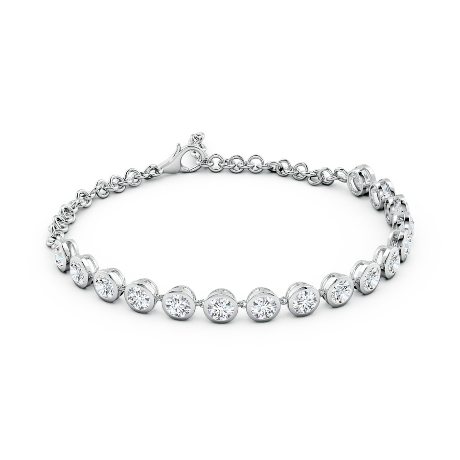 4.1mm FGVS Round Lab-Grown Diamond Chain Bracelet in White Gold side 199