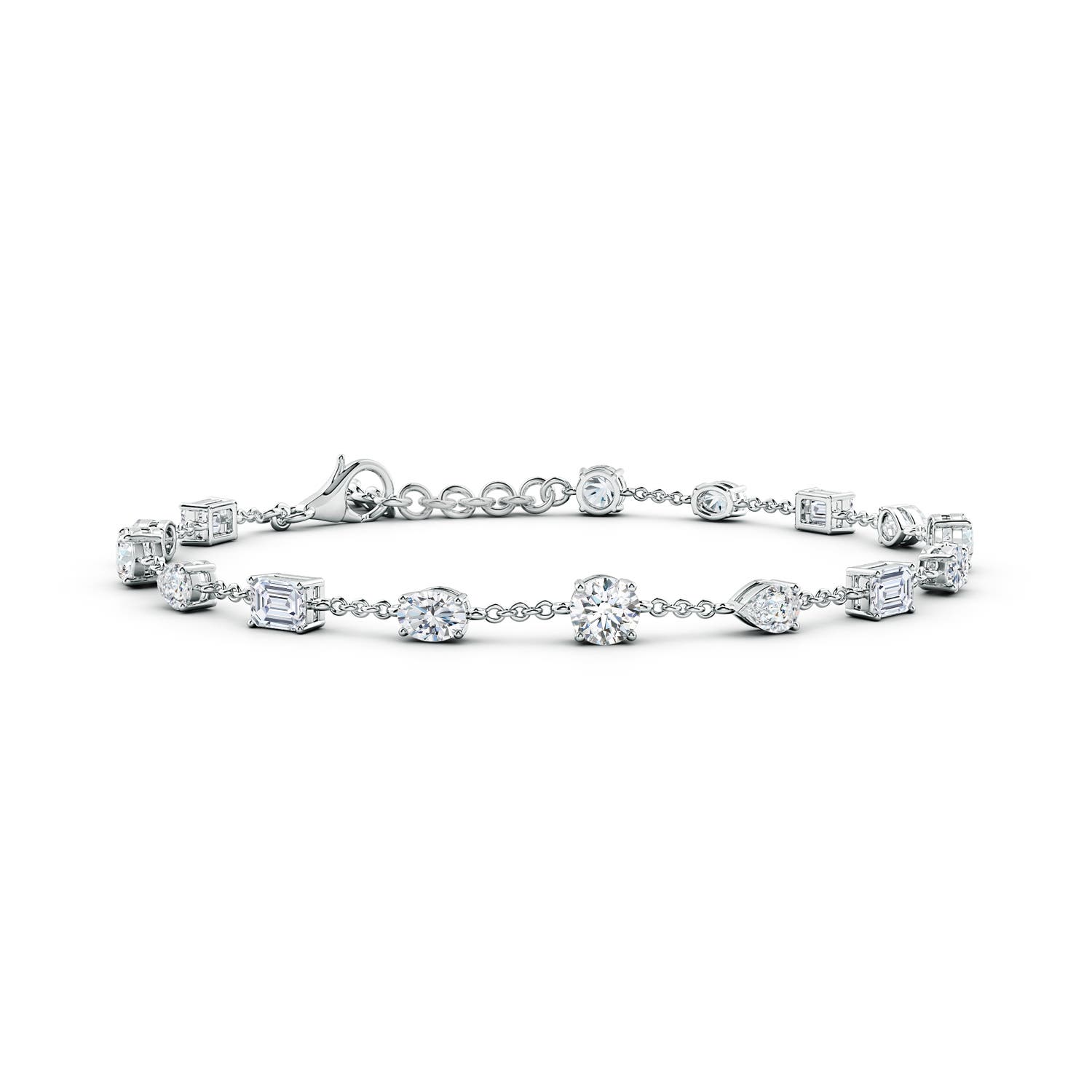 4.1mm FGVS Multi-Shape Lab-Grown Diamond Station Bracelet in 18CT White Gold