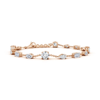 5.1mm FGVS Multi-Shape Lab-Grown Diamond Station Bracelet in 18K Rose Gold