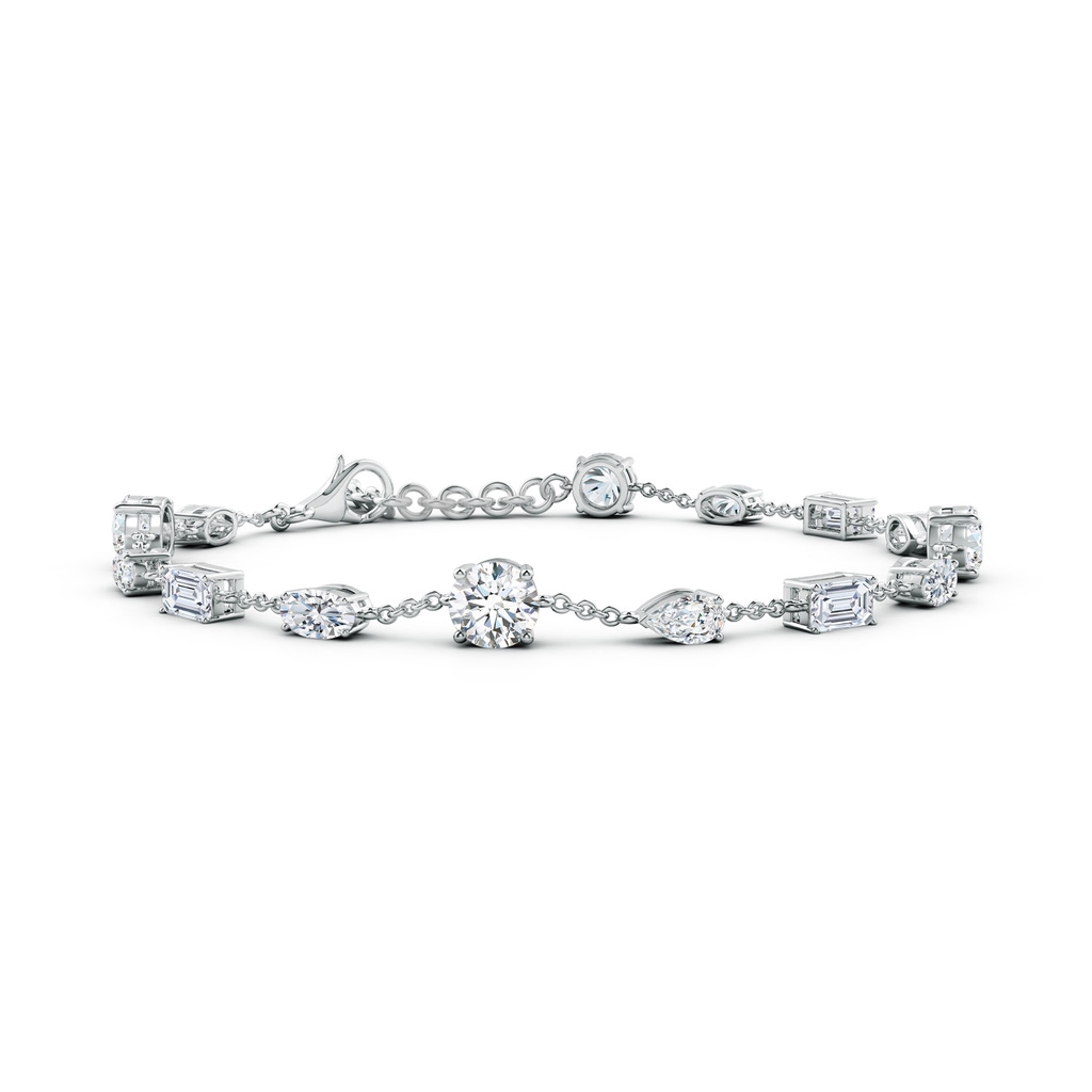 5.1mm FGVS Multi-Shape Lab-Grown Diamond Station Bracelet in White Gold