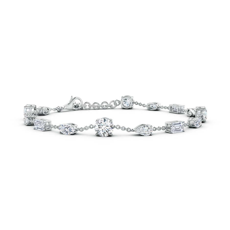 5.1mm FGVS Multi-Shape Lab-Grown Diamond Station Bracelet in White Gold 