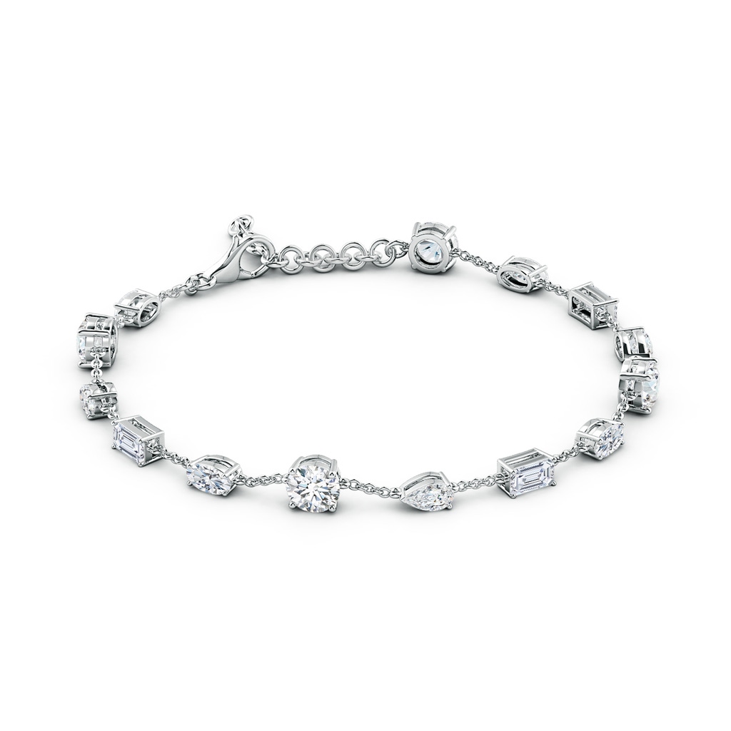 5.1mm FGVS Multi-Shape Lab-Grown Diamond Station Bracelet in White Gold - side 199