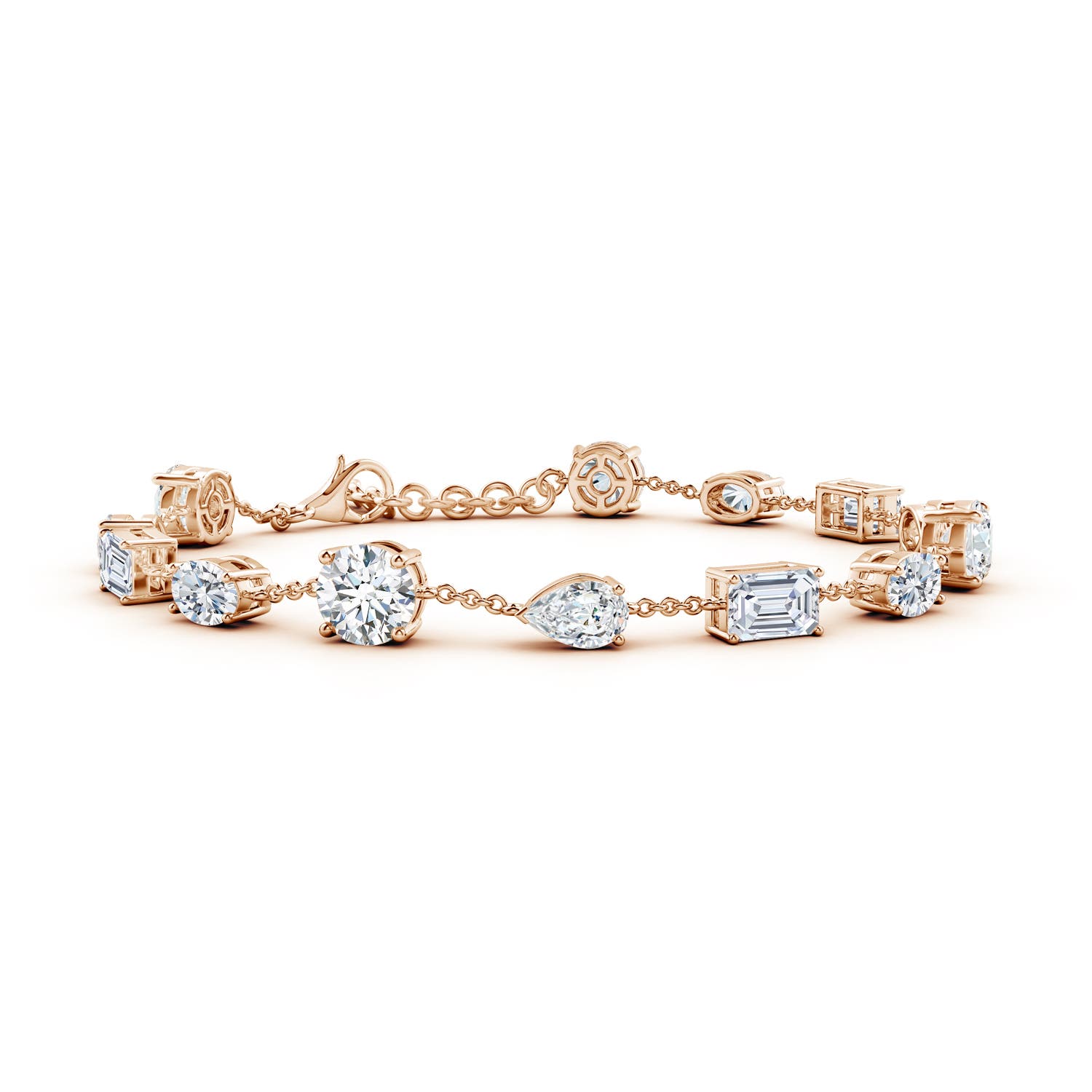 5.9mm FGVS Multi-Shape Lab-Grown Diamond Station Bracelet in Rose Gold