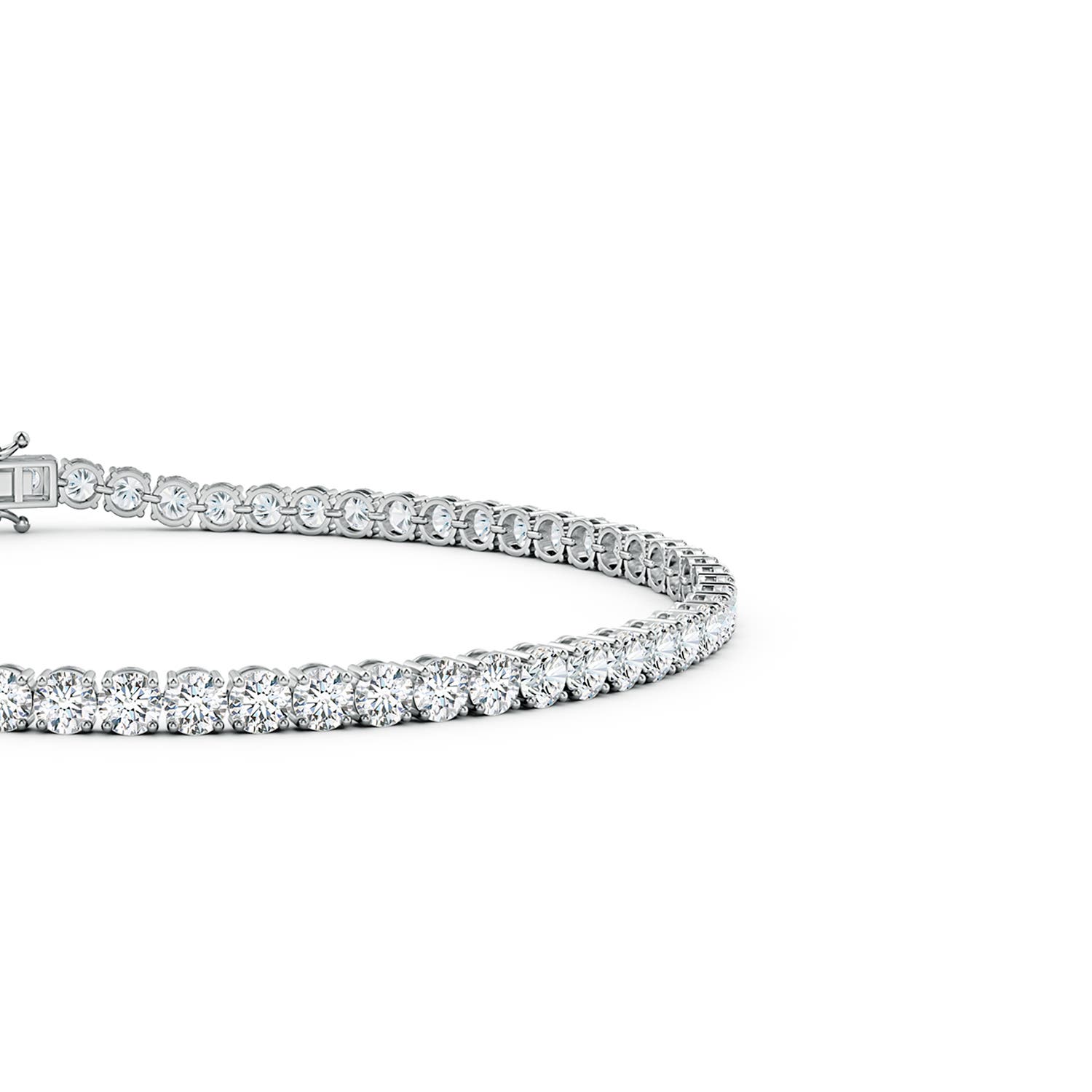 2.4mm FGVS Round Lab-Grown Diamond Classic Tennis Bracelet in White Gold