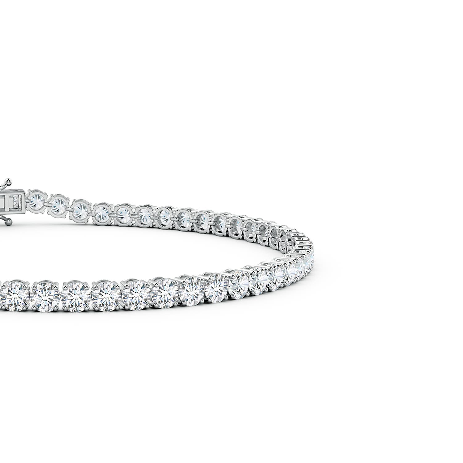2.7mm FGVS Round Lab-Grown Diamond Classic Tennis Bracelet in White Gold